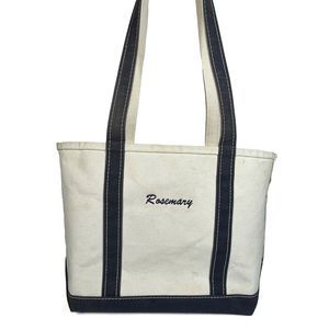 L.L. Bean heavy canvas Cream and Black Tote Bag